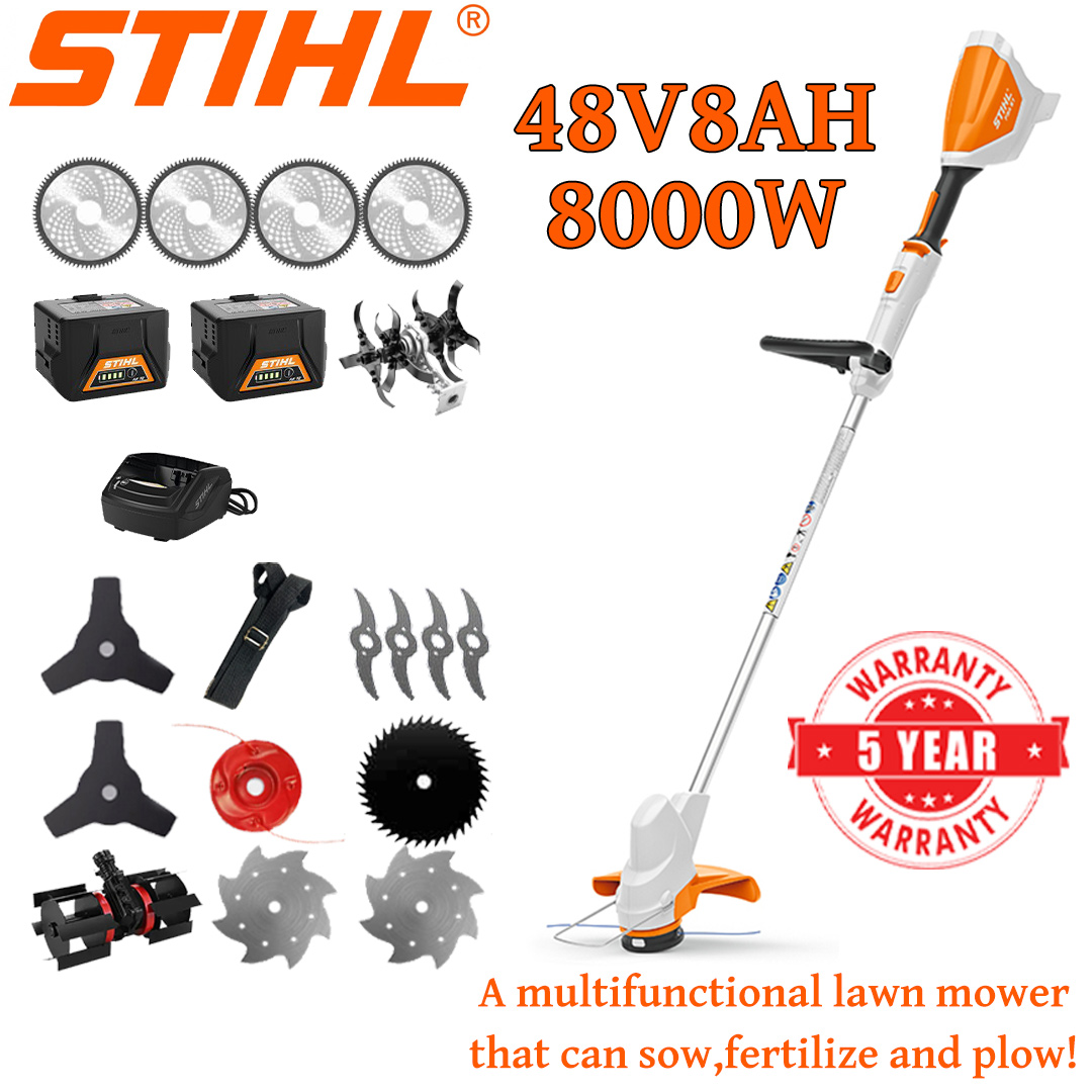 [Modelo de lujo] Cortacésped (8000w48V8AH) + Cabezal de corte *1 + Rueda de ajuste *1 + Hoja de sierra de aleación *4 + Hoja de sierra de aleación *4 + Cabezal de corte de aleación *1 + Hoja triple *2 + Hoja antibloqueo *1 + Cuchillo de acero *2 + Cargador + batería *2 + mango *1 + otros accesorios + 10 años de garantía